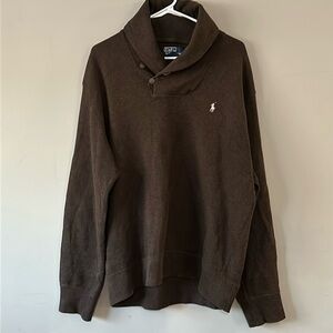 Men’s Ralph Lauren brown elbow patch sweater size large GUC